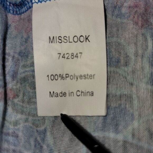 Misslook Blue Floral V-Neck Tunic Top - Picture 11 of 12